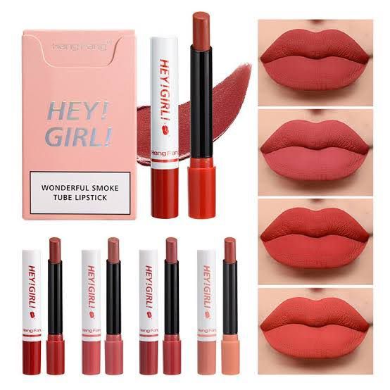 Heng Feng Hey Girl Smoke Tube Lipstick,Romantic May LipStick ( Set Of 4 )