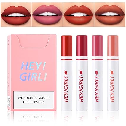 Heng Feng Hey Girl Smoke Tube Lipstick,Romantic May LipStick ( Set Of 4 )