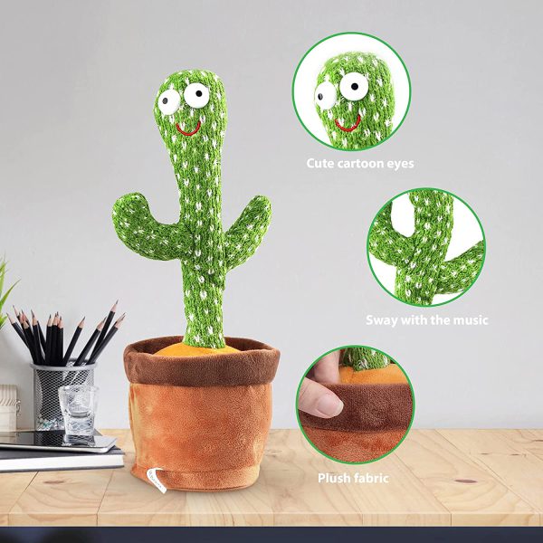 friendly Cactus Talking Toy, Dancing Cactus Talking Toy Tree Cactus Plush Toy For Children, Kids Or Toddlers With Box